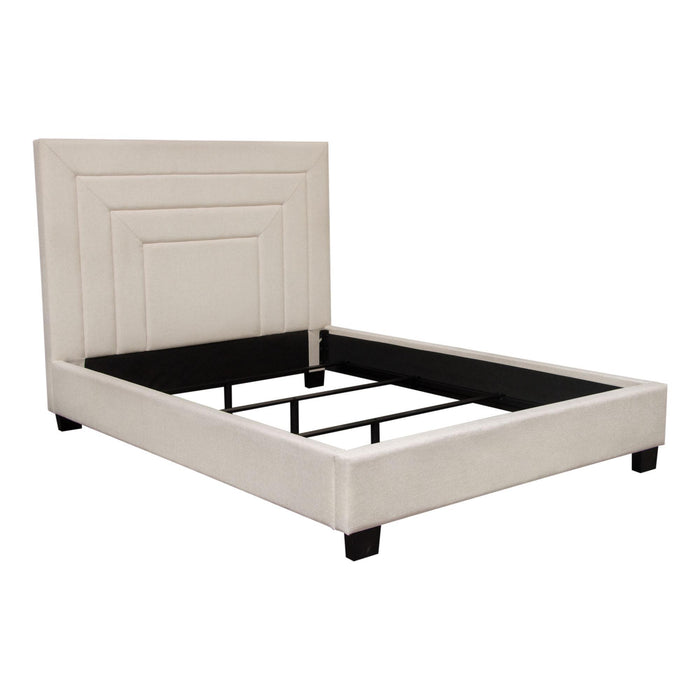 Arden Queen Bed w/ 54" Headboard in Cream Fabric by Diamond Sofa