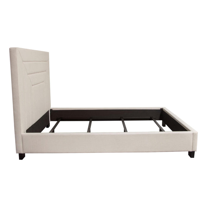 Arden Queen Bed w/ 54" Headboard in Cream Fabric by Diamond Sofa