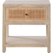 Sadler 1-Drawer Solid Mango Wood Accent Table in Natural Finish w/ Cane Door Fronts image