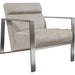 La Brea Accent Chair in Champagne Fabric with Brushed Stainless Steel Frame image