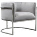 Pandora Accent Chair in Grey Velvet with Polished Silver Stainless Steel Frame image