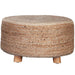 Round Accent Stool in Natural Jute Fiber w/ Wood Legs image