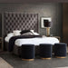 Park Avenue Queen Tufted Bed with Vintage Wing in Smoke Grey Velvet image