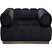 Image Low Profile Chair in Black Velvet w/ Brushed Gold Base image