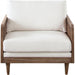 Piper Chair in White Linen Fabric w/ Natural Rattan image