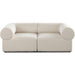 Zia 2PC Modular Sofa in Ivory Sherpa Fabric image