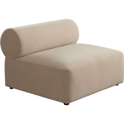 Zia Armless Chair in Light Camel Performance Velvet Fabric image