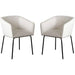 Avery Set of (2) Dining Chairs in Mist White Performance Fabric w/ Black Metal Leg image