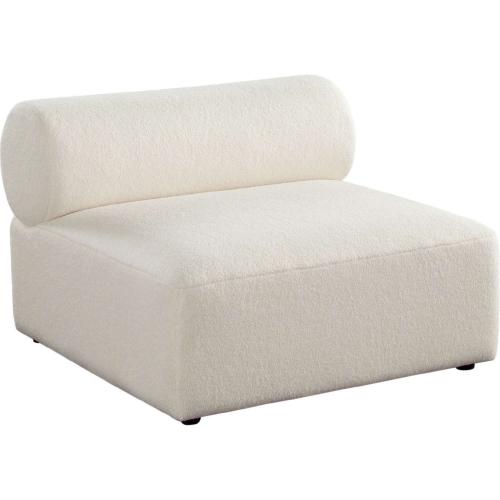 Zia Armless Chair in Ivory Sherpa Fabric image