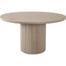 Siren 54" Round Wood Dining Table in Almond Finish w/ Fluted Pedestal Base image