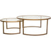 Lane 2PC Round Nesting Set in Brushed Gold Frame w/ Clear Tempered Glass Tops image