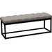 Mateo Black Powder Coat Metal Small Linen Tufted Bench - Grey image