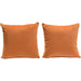 Set of (2) 16" Square Accent Pillows in Rust Orange Velvet image