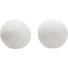 Set of (2) 10" Round Accent Pillows in White Faux Sheepskin image