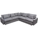 Arcadia 3PC Corner Sectional w/ Feather Down Seating in Grey Fabric image