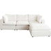 Ivy 4-Piece Reversible Modular Chaise Sectional in White Faux Shearling w/ Feather Down Seating image