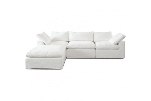 Willow 4PC Modular Reverisble Chaise Sectional in White Linen Fabric image