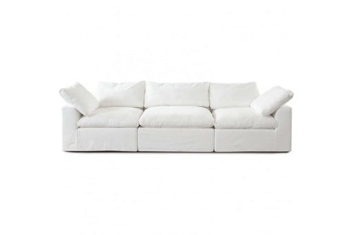 Willow 3PC Modular Sofa in White Linen Fabric image