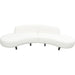 Vesper 2PC Modular Curved Armless Chaise in Faux White Shearling w/ Black Wood Leg Base image