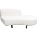 Vesper Curved Armless Right Chaise in Faux White Shearling w/ Black Wood Leg Base image