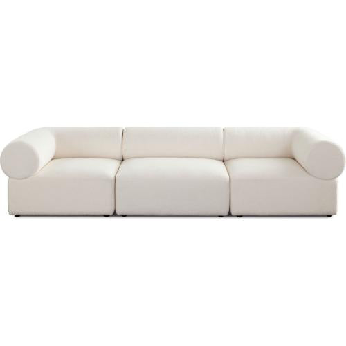 Zia 3PC Modular Sofa in Ivory Sherpa Fabric image