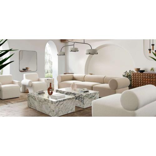 Zia 3PC Modular Sofa in Light Camel Performance Velvet Fabric image