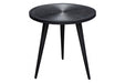 Vortex Round End Table in Solid Mango Wood Top in Black Finish & Iron Legs image