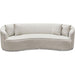 Raven Sofa in Light Cream Fabric w/ Brushed Silver Accent Trim image