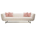 Venus Cream Fabric Sofa w/ Contrasting Pillows & Gold Finished Metal Base image