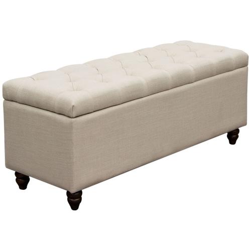 Park Ave Tufted Lift-Top Storage Trunk - Desert Sand Linen image