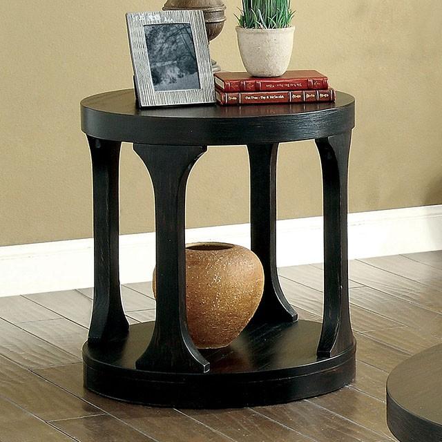 Carrie Antique Black End Table