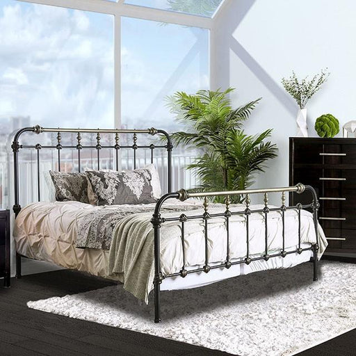 RIANA Antique Black Metal Full Bed image