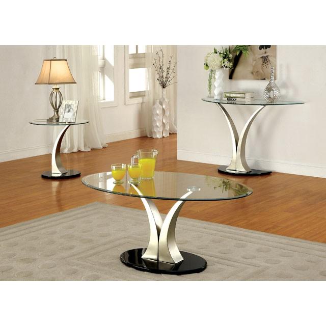 VALO Satin Plated/Black Coffee Table