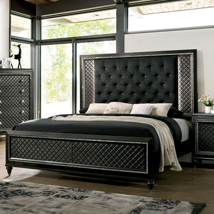 Demetria Metallic Gray Queen Bed