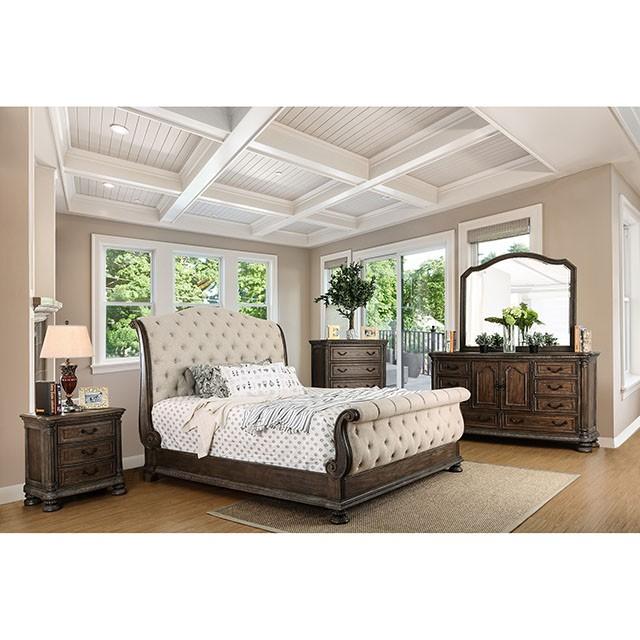 LYSANDRA Beige/Rustic Natural Tone Cal.King Bed