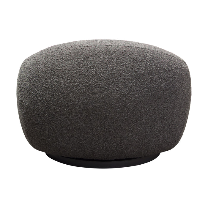 Pascal Swivel Chair in Charcoal Boucle Textured Fabric w/ Contoured Arms & Back by Diamond Sofa