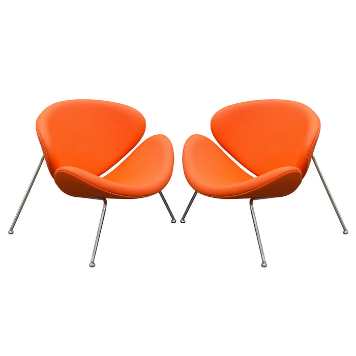 Set of (2) Roxy Orange Accent Chair with Chrome Frame by Diamond Sofa image