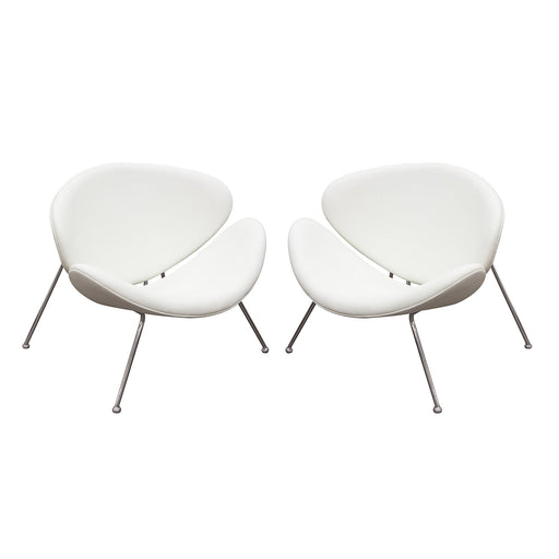 Set of (2) Roxy White Accent Chair with Chrome Frame by Diamond Sofa image