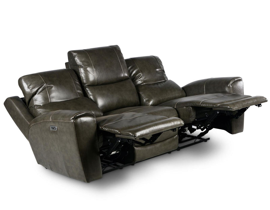 Steve Silver Laurel Leather Dual Power Reclining Sofa in Grey