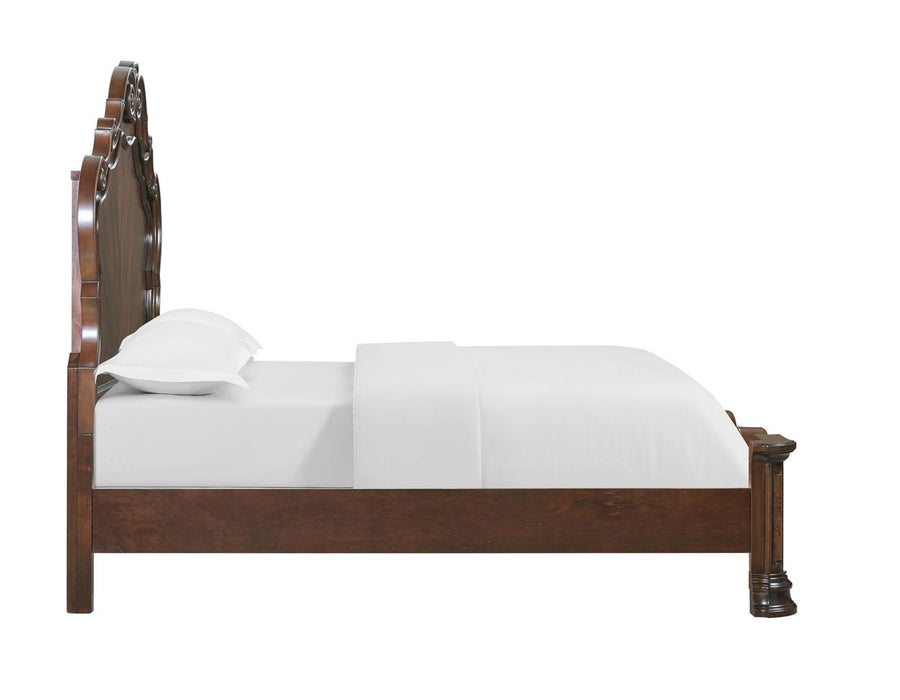 Steve Silver Royale King Panel Bed in Brown Cherry