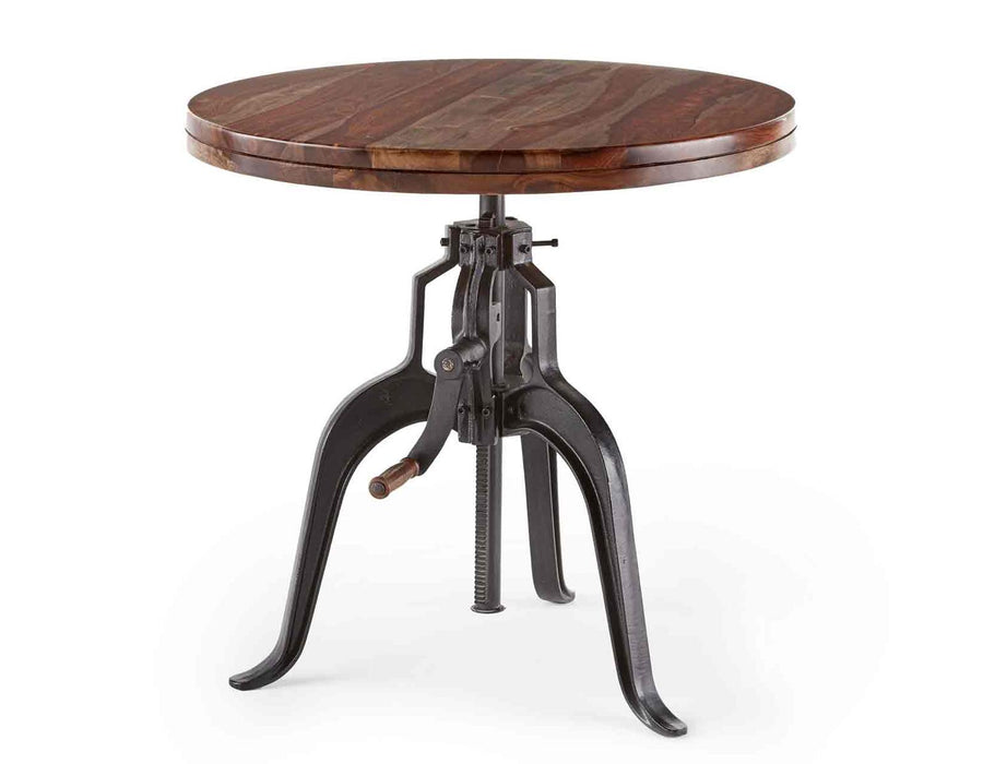 Steve Silver Sparrow Round Crank Table in Natural Brown