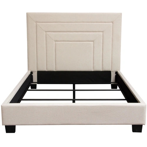 Arden Eastern King Bed w/ 54" Headboard in Cream Fabric