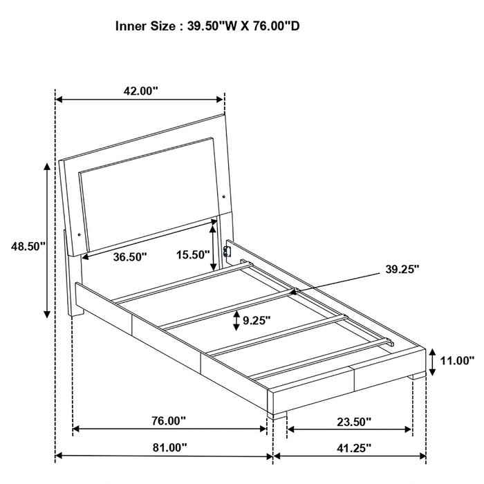 Felicity Panel Bed with LED Lighting