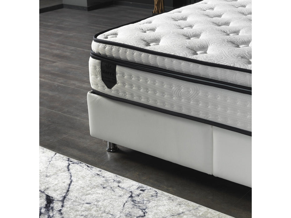 Nevada Storage Bed With Headboard White Vinyl